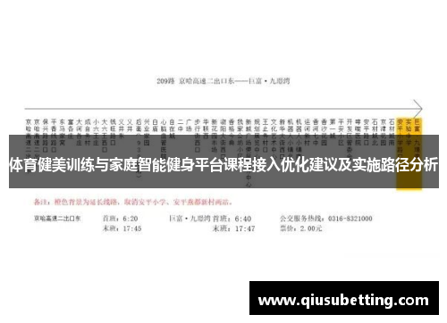 体育健美训练与家庭智能健身平台课程接入优化建议及实施路径分析